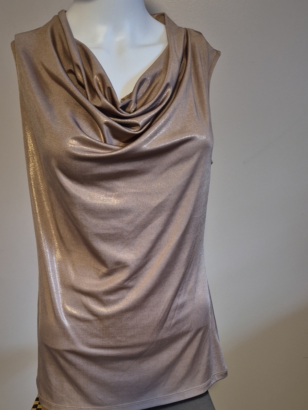 Worthington Metallic Taupe Cowl Neck Camisole